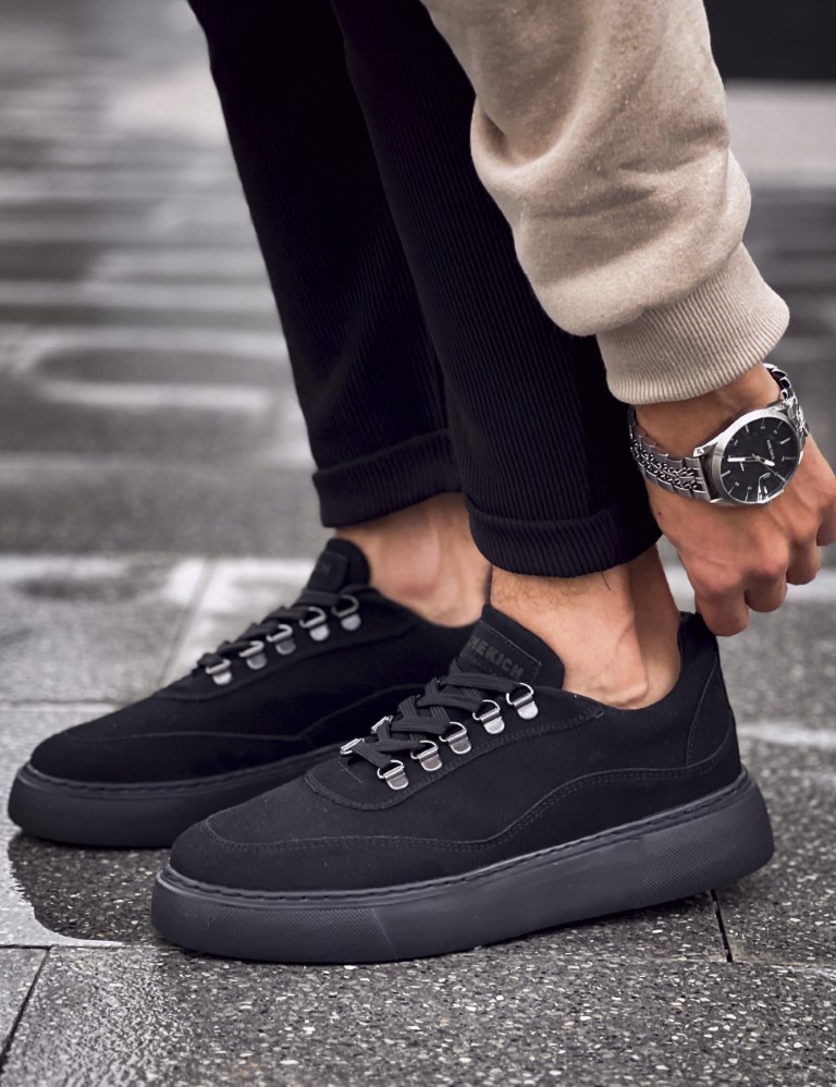 Ανδρικά μαύρα σουέτ Sneakers CH319M φωτογραφία